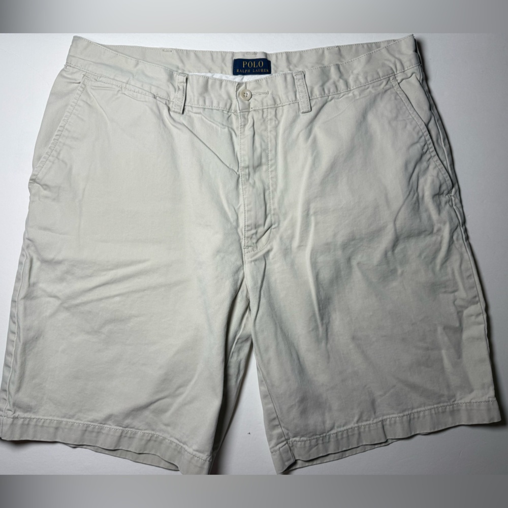 Ralph Lauren Classic Chino Shorts Men’s 36 Light khaki beige Flat Front Cotton